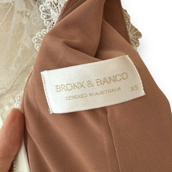 Bronx and Banco Megan Mini Dress in Blanc Lace Bridal Extra Small Women’s - Picture 5 of 12